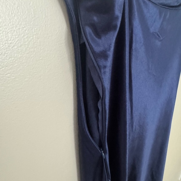 XXXiticat Women's Spaghetti Strap Cowl Neck Side Zip Closure and Slit Midi Dress - Picture 8 of 11